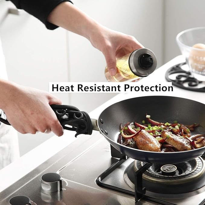 Trivets for Hot Dishes, Silicone Trivets for Hot Pots and Pans, Non Slip Heat Resistant Hot Pads for Kitchen, Pot Holders, Teapot Coaster (Black)