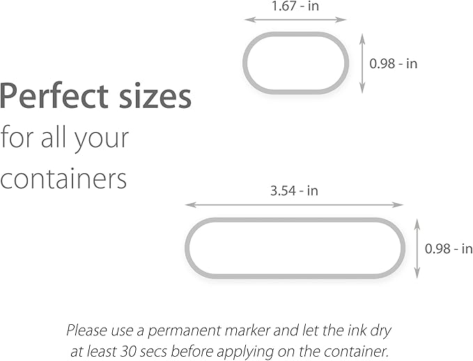 CHUBBIEE Removable Waterproof Food Labels, Write-on Kitchen Labels for POP Food Storage Containers, Jars and Home Organization, Pantry & Spice Sticker, Pack of 64