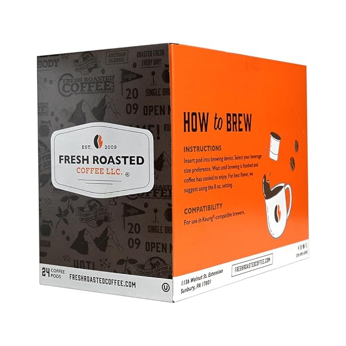 Fresh Roasted Coffee, Organic Honduran Marcala | USDA Organic, 100% Single Origin, Kosher | Medium Roast 72 Pods for K Cup Brewers