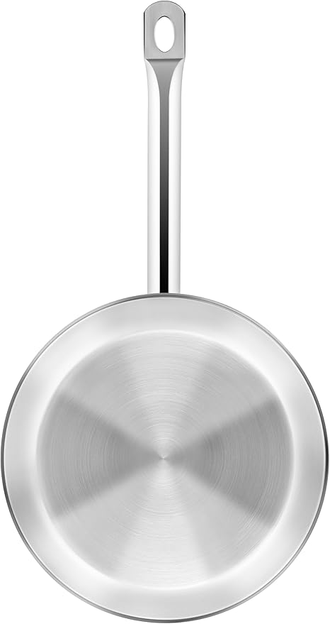 BRA COOKWARE Profesional Frying Pan | 10.2 inches Professional Skillet | Stainless Steel Pan w/o Non-Stick Coating | All Stovetop Compatible - Full Induction Skillet | 100% PFOA Free | Brushed Finish