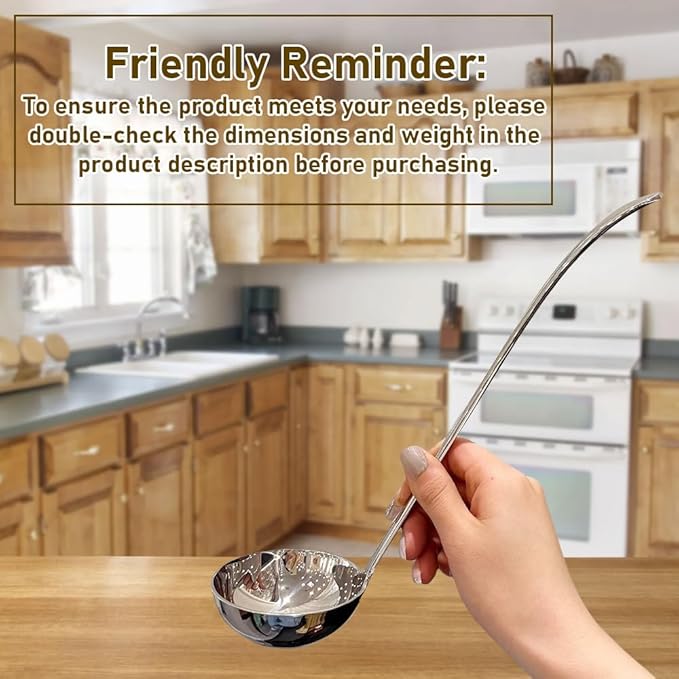 Soup Gravy Ladle,18/10 Stainless Steel Cooking Serving Ladle,great for Soups,Gravy,11.4-Inch 1Pack