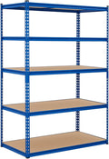 GarveeHome 5 Tier Garage Storage Shelves, 2500LBS Capacity Metal Shelving Unit for Garage, Industrial, Warehouse, Kitchen, Closet, 48" W x 24" D x 71" H, Blue
