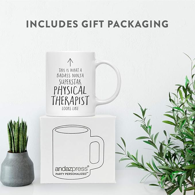 Andaz Press Funny 11oz. Ceramic Coffee Tea Mug Gift, This is What a Badass Ninja Superstar Physical Therapist Looks Like, 1-Pack, Birthday Christmas Gift Ideas Coworker