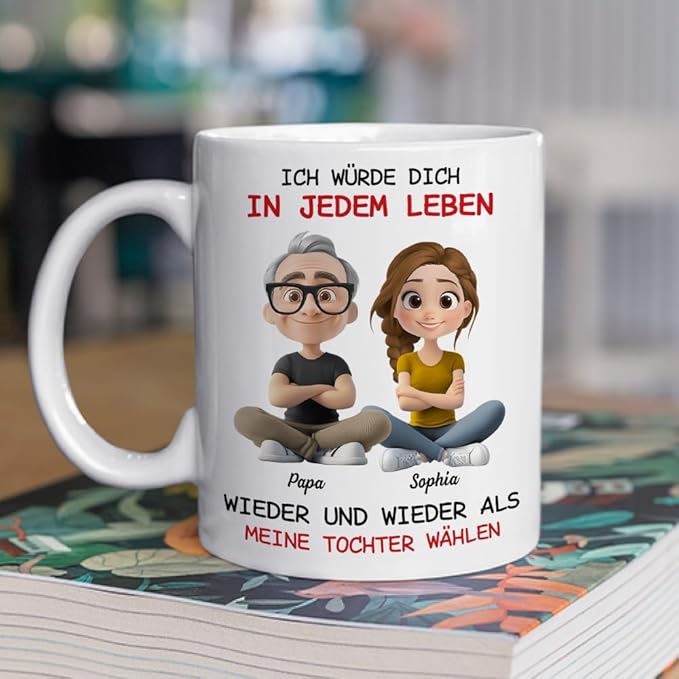 Wrappiness Always Choose You Personalized Coffee Mug for Daughter from Dad - Custom Spanish Coffee Mugs Immer deine Wahl Daughter Birthday Mother's Day Gift from Father