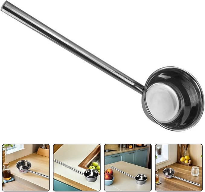 Vaguelly 1pc 58cm Long Handle Water Ladle, Stainless Steel Garden Watering Dipper Large Water Ladle Soup Spoon Oil Spoon Kitchen Ladle