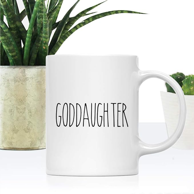 Andaz Press Simple Rustic Farmhouse Kitchen Decor 11oz. Ceramic Coffee Tea Mug Gift, Goddaughter, 1-Pack, Birthday Christmas Gift Ideas for Family, Friends