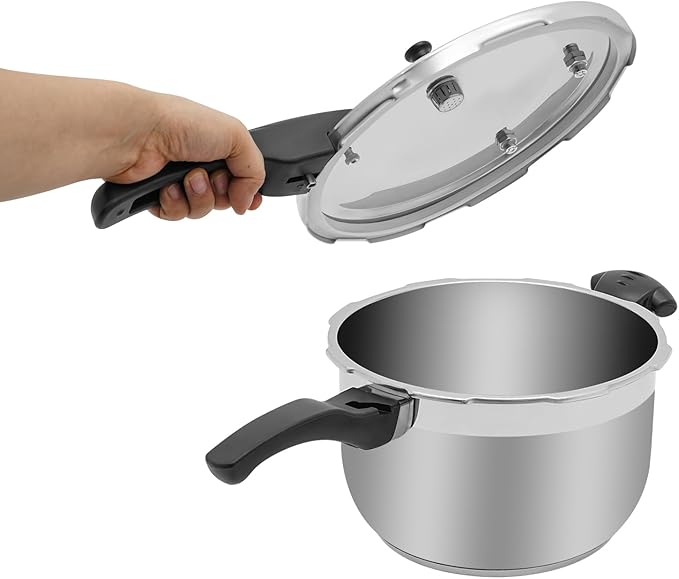 Stainless Steel Pressure Cooker Small Pressure Pot 80Kpa High Security Pressure Canner with Handle for Home Restaurants (8L/8.45Qt)