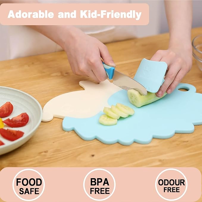 Kibbidea 13 Pcs Kids Kitchen Knife Set, Kids Cooking Sets Real with Cutting Board, Peeler, Serrated Edges Stainless Steel Toddler Safe Knife, Sandwich Cutter (Green)
