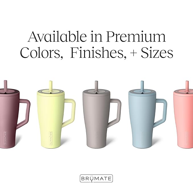 BrüMate Era 30 oz Tumbler with Handle and Straw | 100% Leakproof Insulated Water Bottle Tumbler with Lid and Flexible SoftSip Straw | Made of Stainless Steel | Cup Holder Friendly | 30oz (Matte Black)