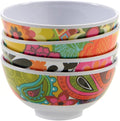 French Bull Melamine Mini Bowl, 4-Piece Set, 10 Fluid Ounces, Small Serving Bowl – Snack, Condiment, Dip, Dessert, Ice Cream – Shatter Proof, Food-Safe, BPA Free, Dishwasher Safe, 4”, Floral