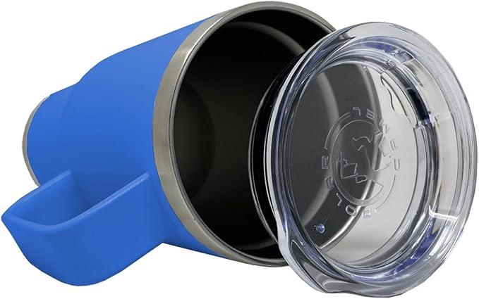 LaserGram 20oz Vacuum Insulated Travel Mug with Handle, Sushi, Personalized Engraving Included (Dark Blue)