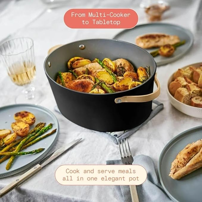 Beautiful 10-in-1 Electric Multi-Cooker, 6-Quart, Digital Display, Non-Stick Pot, One-Touch Control, 10 Cooking Functions (Black)
