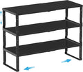 Expandable Spice Rack Organizion for Kitchen Cabinet, Seasoning,Bathroom Organizer Display Shelf, Stackable Multi-Purpose Shelves.Easy-to-Install（3Packs/Black,Medium