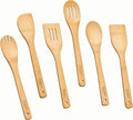 Bamboo Kitchen Utensils 6-Piece Set - Premium Non-Scratch Wooden Spoons and Spatulas for Everyday Cooking