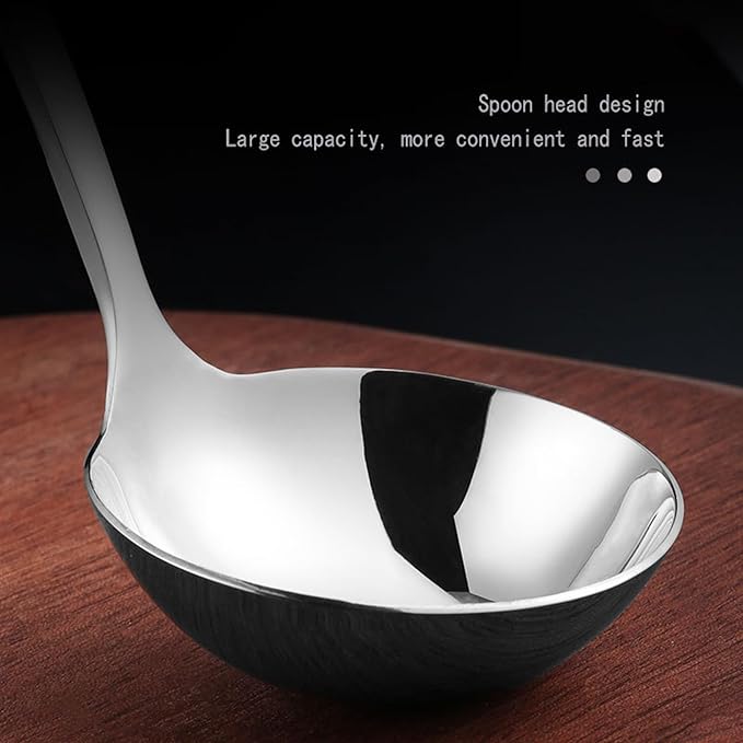 Small Ladle Gravy Ladle 304 Stainless Steel Sauce Soup Spoon for Gravies and Sauces or Salad Dressing, Silver (2 Pieces)
