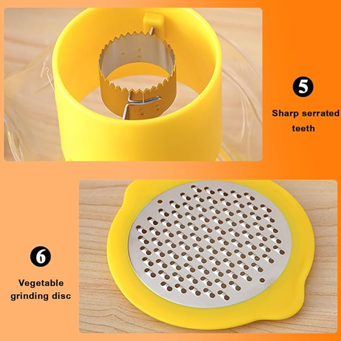 Corn Stripper Tool with Bowl & Comfort Grip - 2-in-1 Kernel Cutter and Grater for Garlic Ginger, Corn Peeler and Grinder Set with Container, Easy Corn Kernel Remover