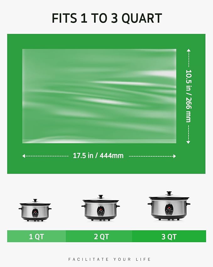 Syntus Slow Cooker Liners, 30 Count Cooking Bags Small Size Disposable Pot Liners Plastic Bags, Fit 1QT to 3QT for Slow Cooker Cooking Trays, 10.5"x 17.5", 30 Liners