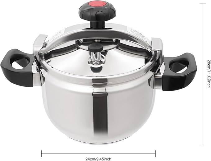 Stainless Steel Pressure Cooker, 7.4QT Induction Compatible Pressure Cooker, Automatic Pressure Limiting Valve, Pressure Stewing Pot, Compatible with Gas & Induction Cooker