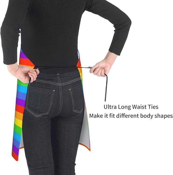LGBT Aprons Gay Aprons with Pockets and Adjustable Rainbow Apron for Gardening Cooking Kitchen