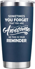 Christmas Gifts for Men - Sometimes You Forget You're Awesome Tumbler Cup - Inspirational Gifts for Men Dad Him Boyfriend - 20 oz Navy Blue