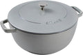 Staub Cast Iron Essential French Oven, Dutch Oven, 5-quart, serves 5-6, Made in France - Graphite Grey