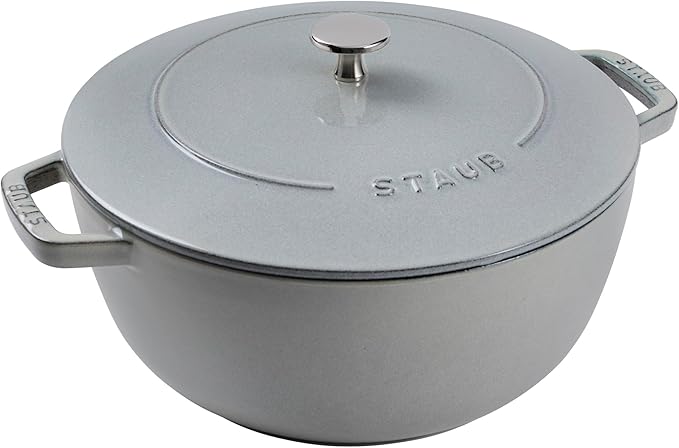 Staub Cast Iron Essential French Oven, Dutch Oven, 5-quart, serves 5-6, Made in France - Graphite Grey