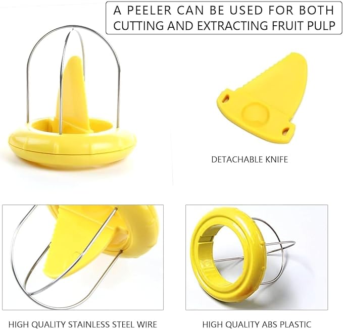2Pcs Yellow Kiwi Peeler,Easy-Grasp Kiwi Tool,2-In-1 Stainless Steel Kiwi Fruit Peeler Cutter for Kiwi,Dragon Fruit, Etc,Graters, Peelers and Slicers