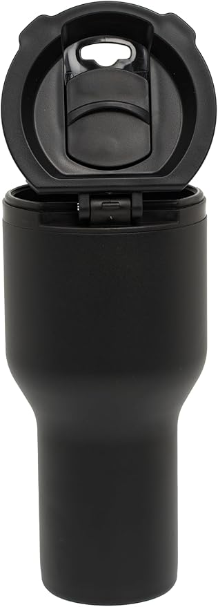 Insulated Travel Tumbler, Black, Stainless Steel with permanent Lid