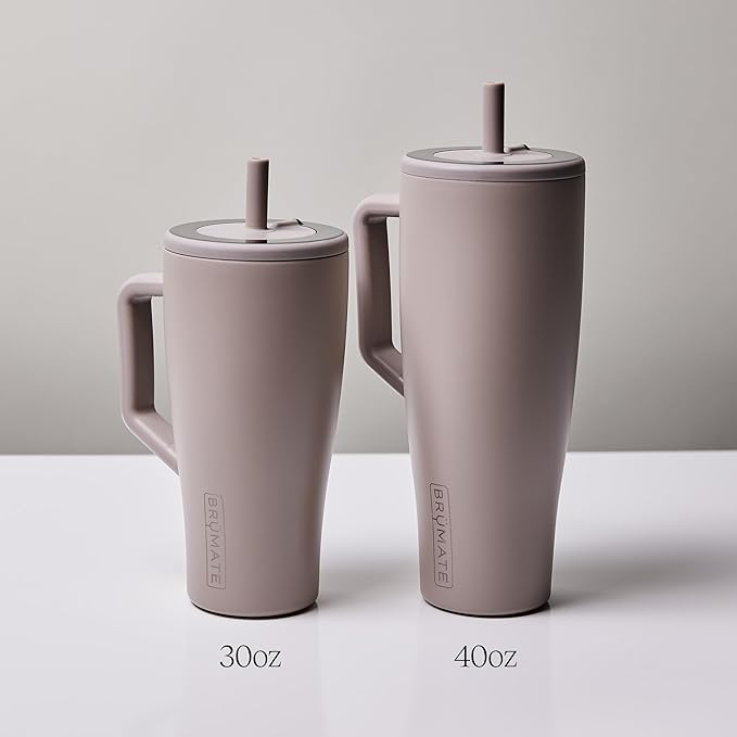 BrüMate Era 40 oz Tumbler with Handle and Straw | 100% Leakproof Insulated Water Bottle Tumbler with Lid and Flexible SoftSip Straw | Made of Stainless Steel | Cup Holder Friendly | 40oz (Matte Black)
