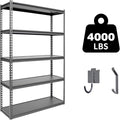 The Atlas 36" W Laminated Heavy Duty Metal Shelving Unit 4000 Lbs Boltless Garage Storage Shelves Utility Rack Shelf Warehouse Pantry Shed 36" W x 18" D x 72" H, Dark Gray
