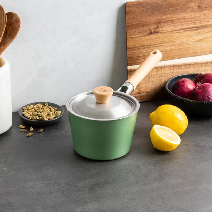 Nordic Ware Cardamom Ceramic Nonstick 1.5 Quart Saucepan with Lid
