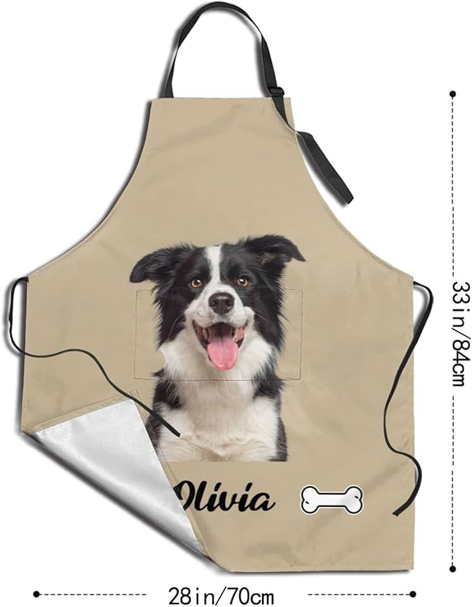 Custom Face Apron for Men Women, Personalized Photo Apron with Pockets, Customized Kitchen Aprons