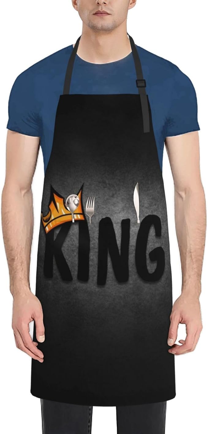 King Aprons Mens Aprons with Pockets and Adjustable Cool Apron for Gardening Cooking Kitchen
