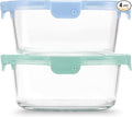 Ello Color Lock 7 Cup 4PC, 2 Pack Glass Meal Prep Sets Leak-Proof Glass Food Storage Containers with Airtight BPA-Free Plastic Lids, Dishwasher, Microwave, and Freezer Safe, Purple Rain