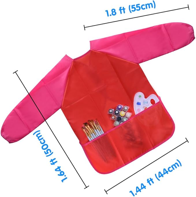 KUUQA Waterproof Children Art Smock Kids Art Aprons, Painting Supplies (Paints and brushes not included)