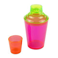 G.E.T. SH-175-NEON-EC 17.5 Ounces. 3 Piece. Shaker Set for Cocktails or Martinis, Clear, Break Resistant Plastic, Neon, Pink (Pack of 4)