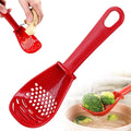Multifunctional Kitchen Cooking Spoon, 2026 Upgraded Slotted Spoon, Great for Cooking and Serving, Heatproof Spoon for Mixing, Grating, and Draining (Red)