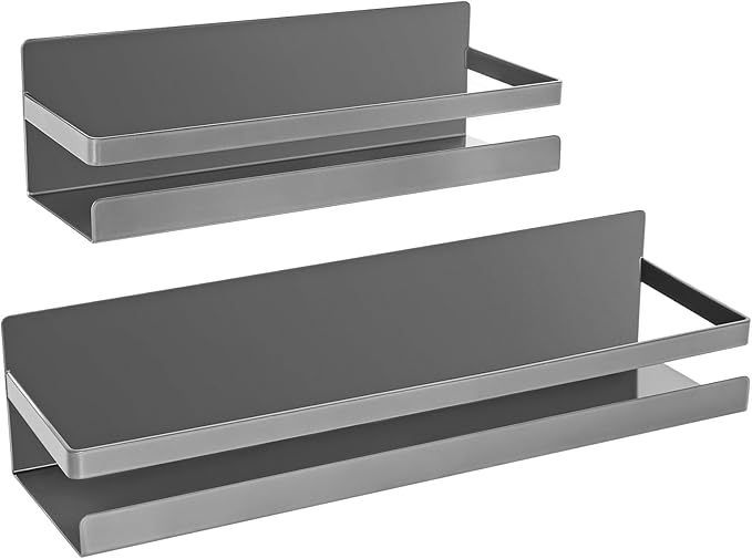 Uten Large Spice Rack for Refrigerator, 2 Pack Strong Magnetic Shelves, Moveable Fridge Organizer, Perfect Space Saver