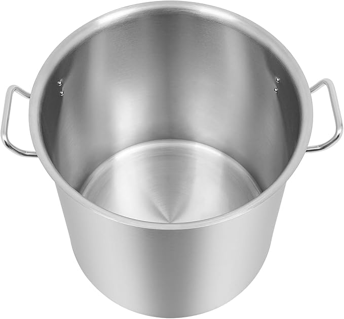 33L/34.8Qt Commercial Large Stock Pot with Lid,Nickel Free Stainless Steel Cookware Healthy Polished Stockpots, Induction Soup Pot for Cooking Home Use