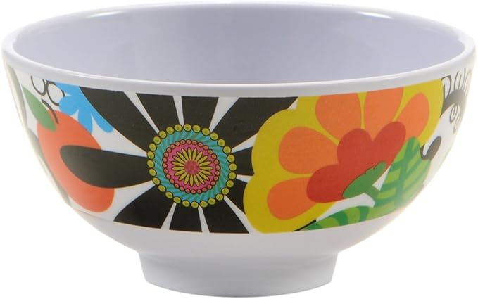 French Bull Melamine Mini Bowl, 4-Piece Set, 10 Fluid Ounces, Small Serving Bowl – Snack, Condiment, Dip, Dessert, Ice Cream – Shatter Proof, Food-Safe, BPA Free, Dishwasher Safe, 4”, Floral