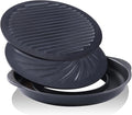 TECHEF - TRUE GRILL PAN SET (Standard & Dome) - Stovetop Nonstick Indoor/Outdoor Smokeless BBQ Grill Set, including a Grill Plate and Aluminum Drip Tray