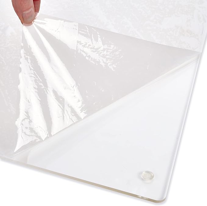 Cutting Board with Lip Edge – Clear Acrylic – Non-Slip – 20” x 16” – Countertop Protector for Chopping and Cutting Food