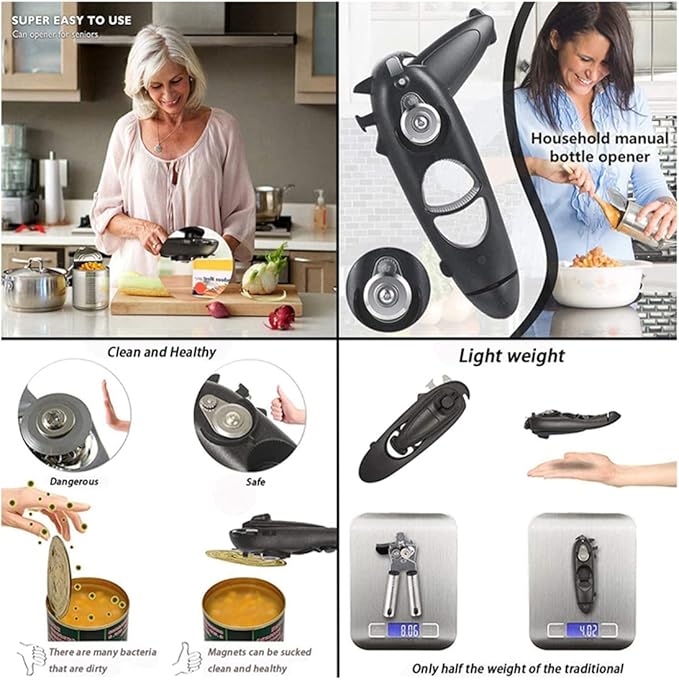 Can Opener Manual 8 In 1 Multifunction Bottle Opener Jar Bottle Can Screw Opener Effort-saving Kitchen Gadgets Beer Bottle Opener
