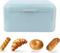 Buachois Large Bread Box,Iron Bread Box with Lid,Metal Bread Storage Bin,Bread Keeper Container,Bread Containers Storage,Modern Solid Color Retro Style,for Kitchen Counter (B)
