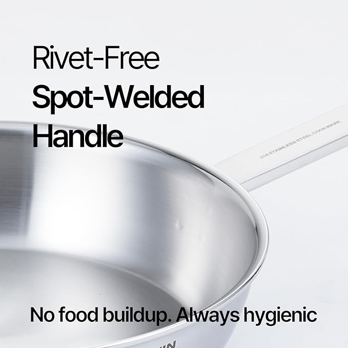 11 Inch Skillet Frying Pan 316 Stainless Steel Copper core 5-Ply Induction compatible Dishwasher & Oven Safe