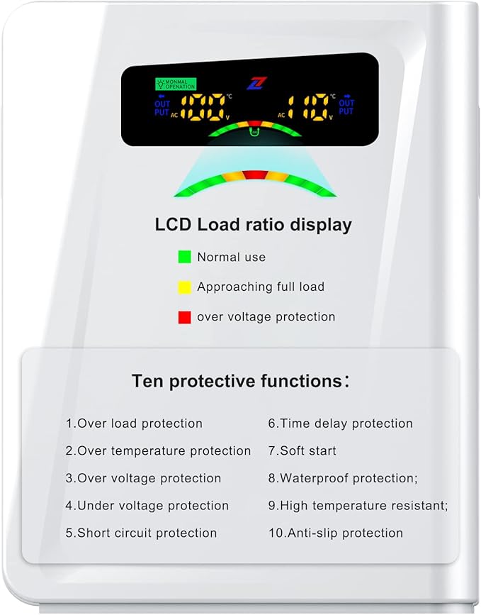 Power Converters 220v to 110v Step Down Transformer Voltage 3000w, No Noise, Ten Protection Functions, Suit for Air Fryer, Coffee Maker,for US Appliance Used in Europe