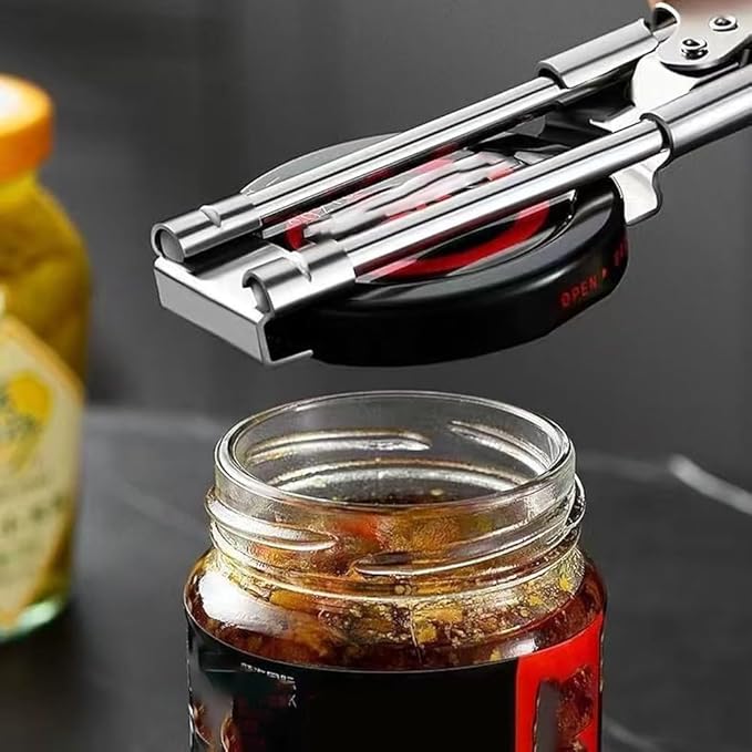 2026 New Adjustable Stainless Steel Jar Opener - Non-Slip Lid Gripper for Weak Hands Seniors Arthritis, Gripper Tight Lid Opener, Multifunctional Kitchen Gadget (1 pcs Large)
