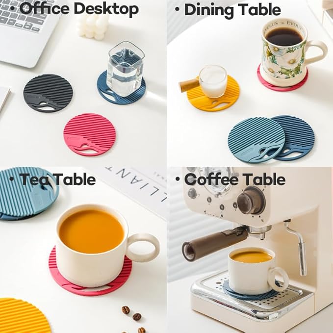 Silicone Trivets for Hot Dishes Heat Resistant Trivets for Hot Pots & Pans Multipurpose & Versatile Hot Pads for Kitchen & Countertop Table Coasters Set of 2