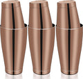 Sabary 6 Pcs Cocktail Shakers Professional Bar Shaker Boston Set Stainless Steel Martini Drink Mixer Basic Tool Weighted Shake Metal Can Cocktail Shaker Set, 18 Oz, 28 oz (Bronze)