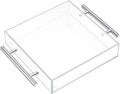 Clear Serving Tray 12"x12" - Acrylic Decorative Tray with Handles